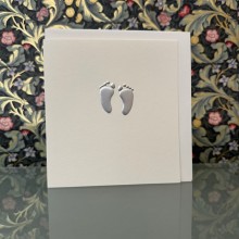 Baby card - Wee silver baby feet