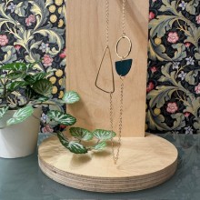 Brass & Navy Pop Semi-circle pendant - Made in the UK