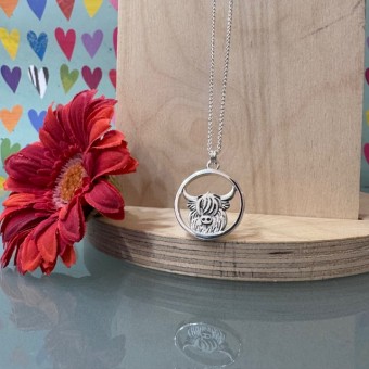 Handcrafted Scottish jewellery - Scottish Highland Cow pendant