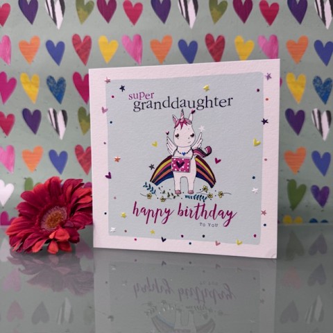 Birthday card Granddaughter- Super granddaughter happy birthday