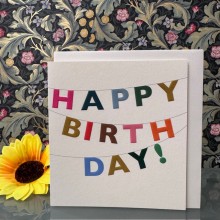 Birthday card - Happy birthday! (bunting)