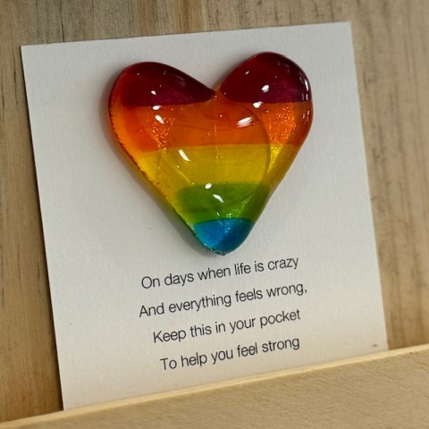 Rainbow Pocket Heart - Made in Scotland 