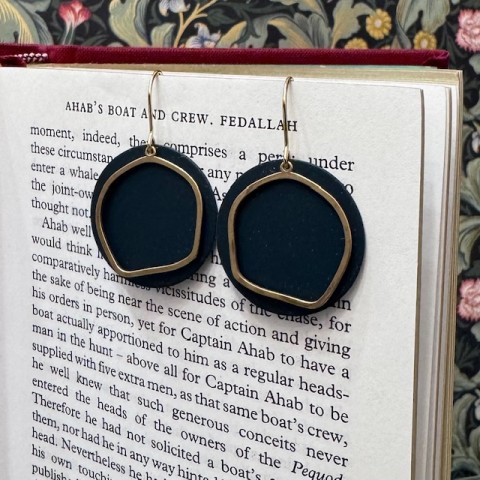 Colour & Brass drop earrings - Made in the UK Colour & Brass drop earrings - Made in the UK