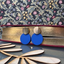 Handcrafted jewellery - Pop colour disc earrings electric blue