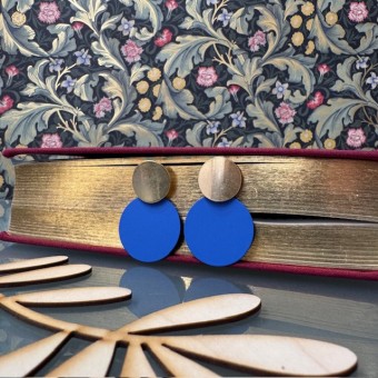 Handcrafted jewellery - Pop colour disc earrings electric blue