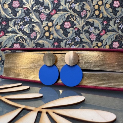 Handcrafted jewellery - Pop colour disc earrings electric blue Handcrafted jewellery - Pop colour disc earrings electric blue