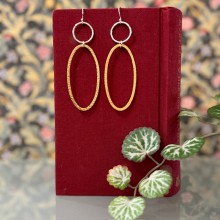 Handcrafted Scottish jewellery - Long Oval drop earrings