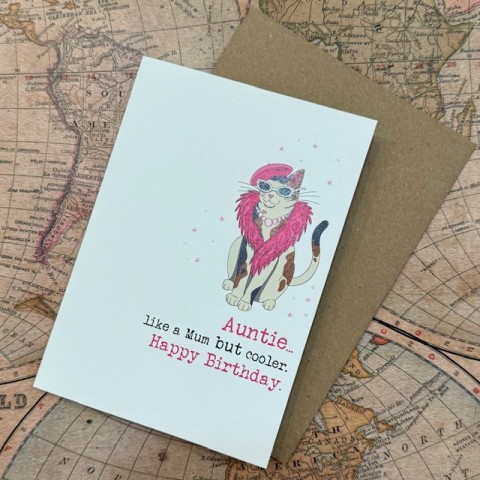 Birthday card Auntie - Auntie.. like Mum but cooler Birthday card Auntie - Auntie.. like Mum but cooler