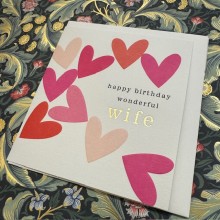 Birthday card Wife - Happy birthday wonderful Wife