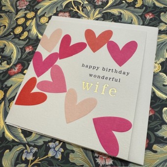 Birthday card Wife - Happy birthday wonderful Wife