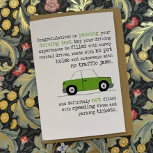 Driving test card - Congratulations..