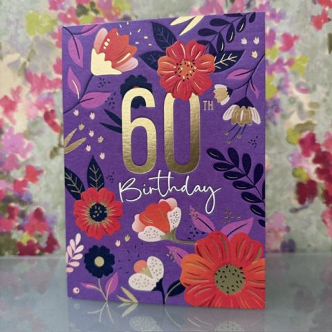 Birthday card 60 - 60th birthday (floral)