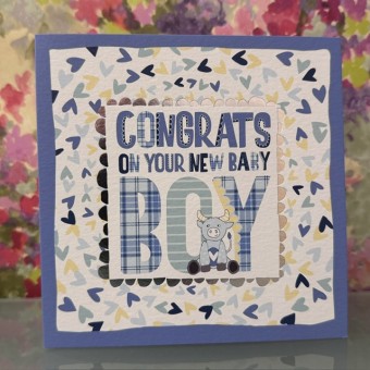 Baby boy card - Congrats on your new baby boy