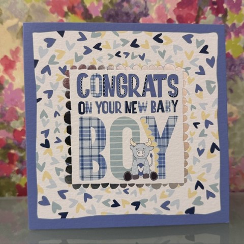 Baby boy card - Congrats on your new baby boy Baby boy card - Congrats on your new baby boy