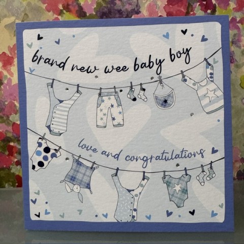 Baby boy card - Brand new wee baby boy Baby boy card - Brand new wee baby boy