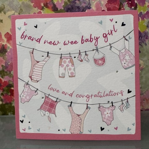 Baby girl card - Brand new wee baby girl Baby girl card - Brand new wee baby girl