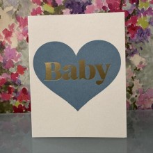 Baby boy card - Baby (blue heart)