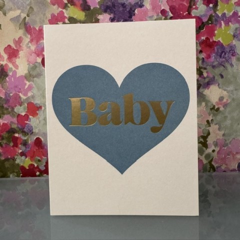 Baby boy card - Baby (blue heart)