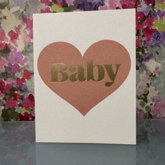 Baby girl card - Baby (pink heart)