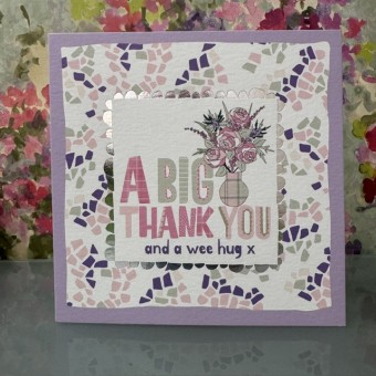 Thank you card - A big thank you and a wee hug x