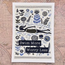 Swim More Worry Less print - Made in the UK