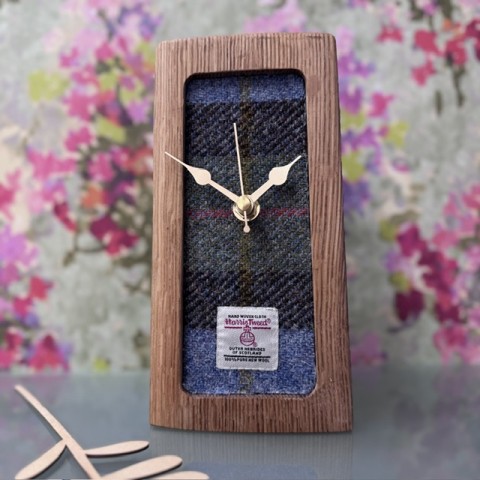 Whisky Barrel standing clock with Harris Tweed - MacLeod Tweed