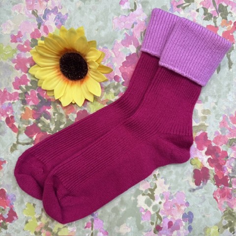 Scottish Cashmere Socks - Razzle Dazzle & Sweet Pea