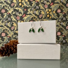 Handcrafted Scottish jewellery - Teeny Mistletoe earrings