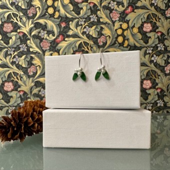 Handcrafted Scottish jewellery - Teeny Mistletoe earrings