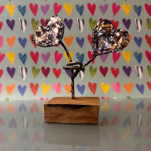 Molten hearts standing sculpture - Made in the UK Molten hearts standing sculpture - Made in the UK
