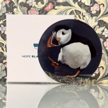 Ceit MacKay puffin glass coaster - Made in the UK by Hope Blamire