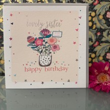 Birthday card Sister - Lovely sister, happy birthday