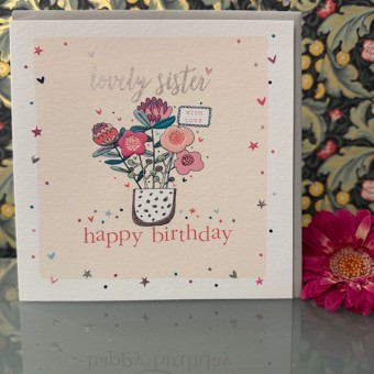 Birthday card Sister - Lovely sister, happy birthday