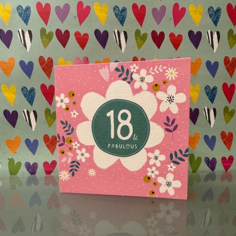 Birthday card 18 - 18 & fabulous Birthday card 18 - 18 & fabulous