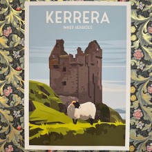 Retro Travel Print Gylen Castle Kerrera - Made in Scotland